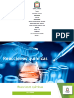 Químicas: Cambios físicos y químicos, tipos de reacciones