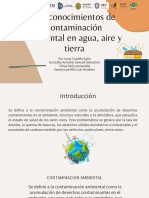 Los Conocimientos de Contaminación Ambiental en Agua, Aire y Tierra