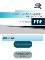 Siwes Technical Presentation: Adelaja, Mary Adebimpe 08CG07728