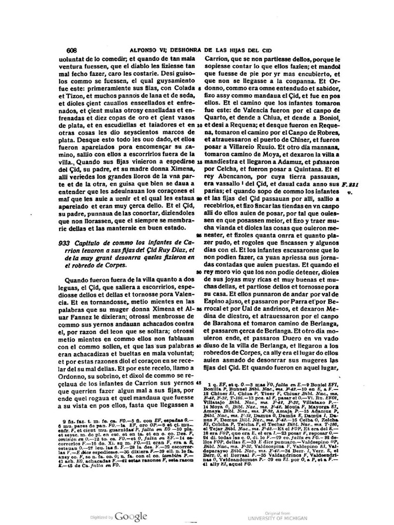 Afrenta de Corpes y Cortes de Toledo en La Tradición Historiográfica | PDF