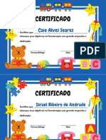 Blue Multicolored Children Playful Illustrated Completion Certificate