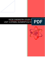 Igcse Chemistry Study Notes Unit 3 Atoms, Elements & Compounds