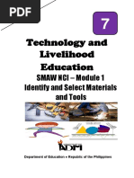 Technology and Livelihood Education: SMAW NCI - Module 1 Identify and Select Materials and Tools