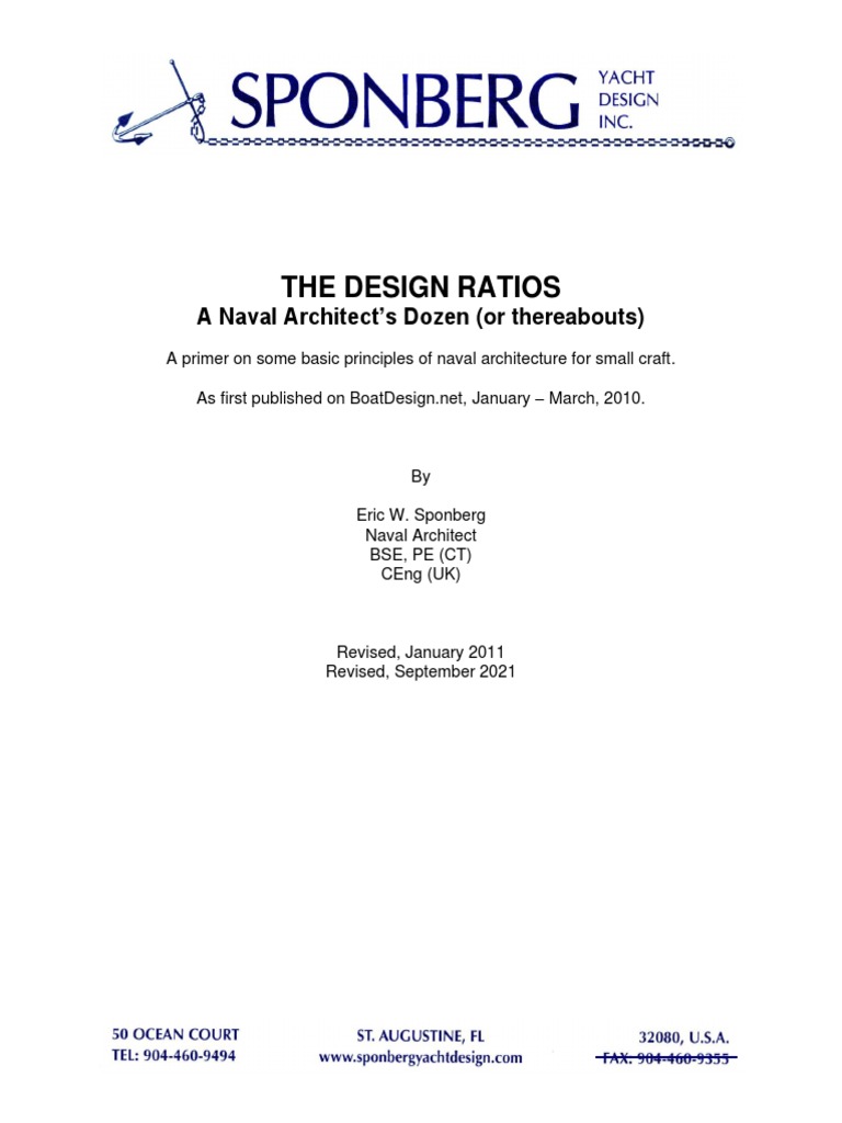 Key Ratios in Yacht Design Explained | PDF | Hull (Watercraft) | Buoyancy