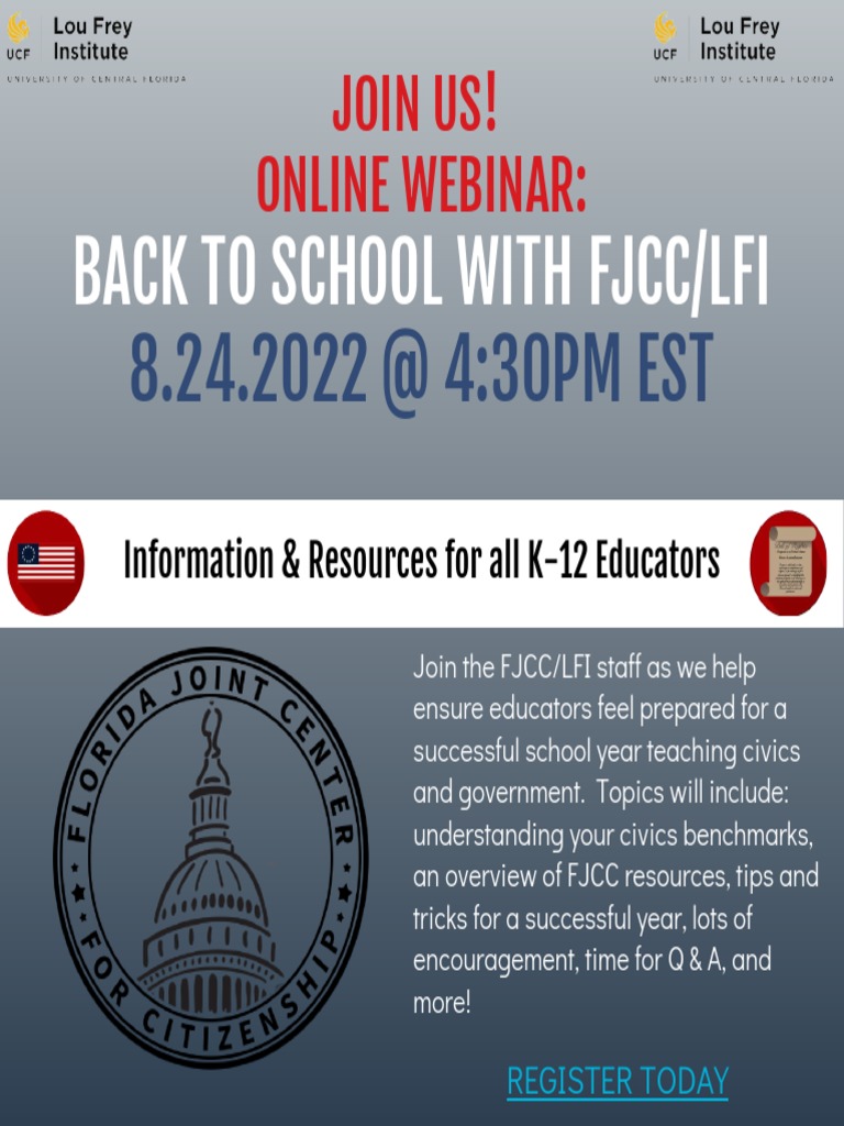 Back To School With FJCC Webinar Flyer 1 | PDF