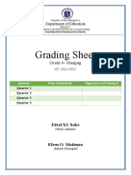 Grading Sheet: Grade 4-Masipag