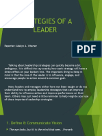 Report in Masteral Strategies of A Leader