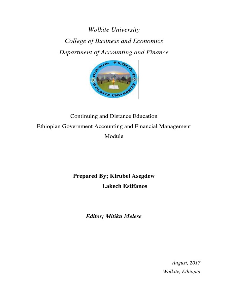 Ethiopian government Accounting PDF Debits And Credits Bookkeeping