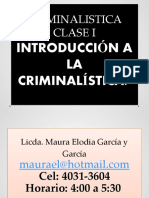Criminalistica Clase 1
