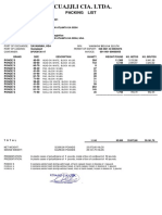 ECUAJJLI CIA. LTDA. Packing List Shrimp Export