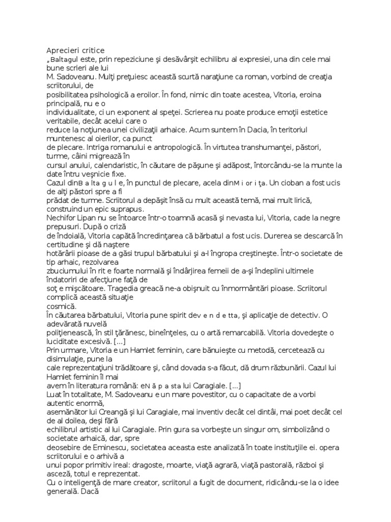 Aprecieri Critice | PDF