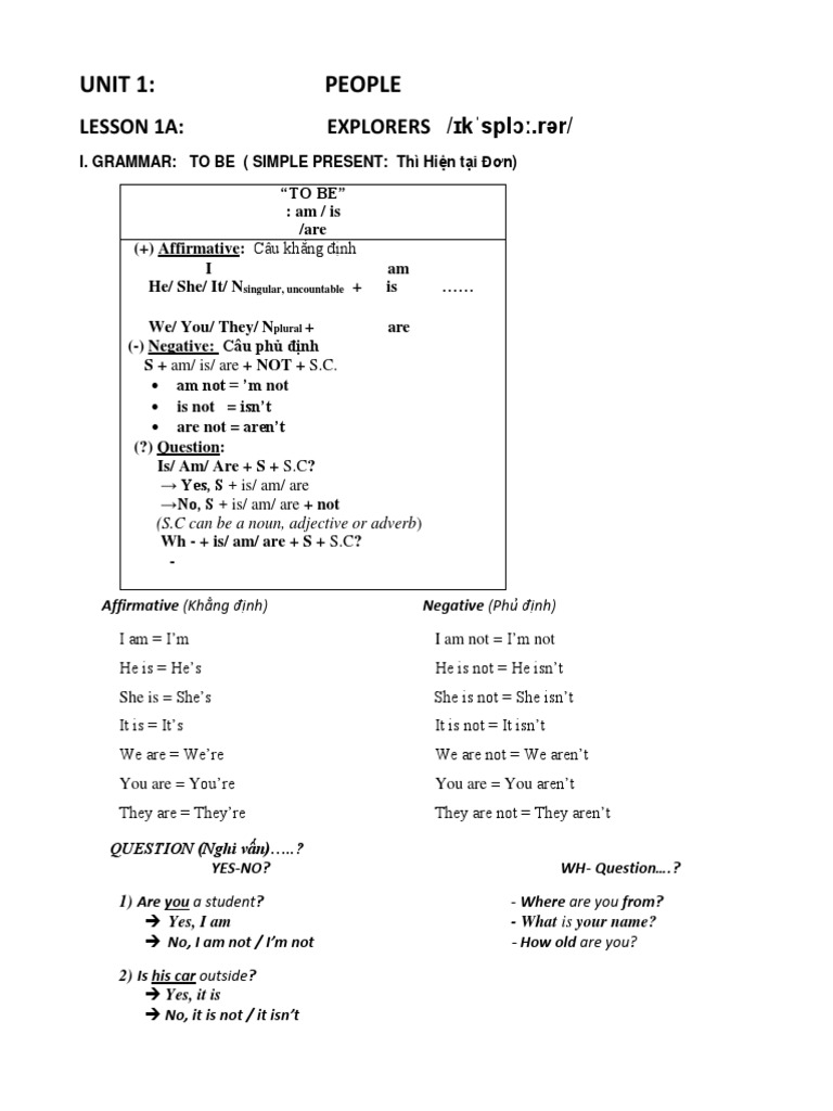 Unit 1: People and Affirmative Forms | PDF | Grandparent | Noun
