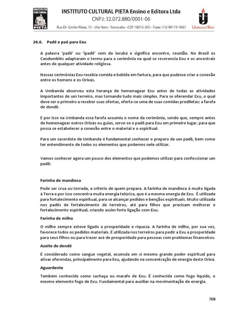 Preparação e Significado do Padê para Exu | PDF | Oração