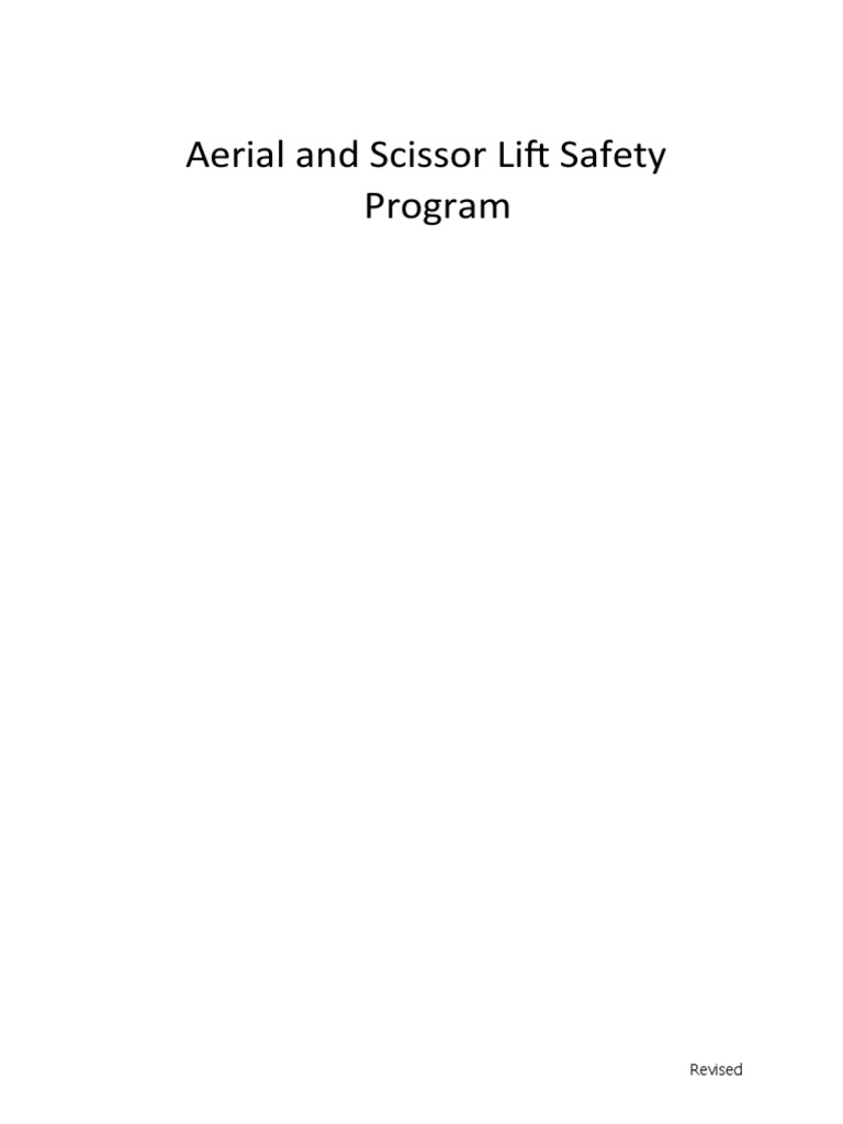 AerialScissorLiftSafetyProgram SAMPLE PDF Elevator Personal
