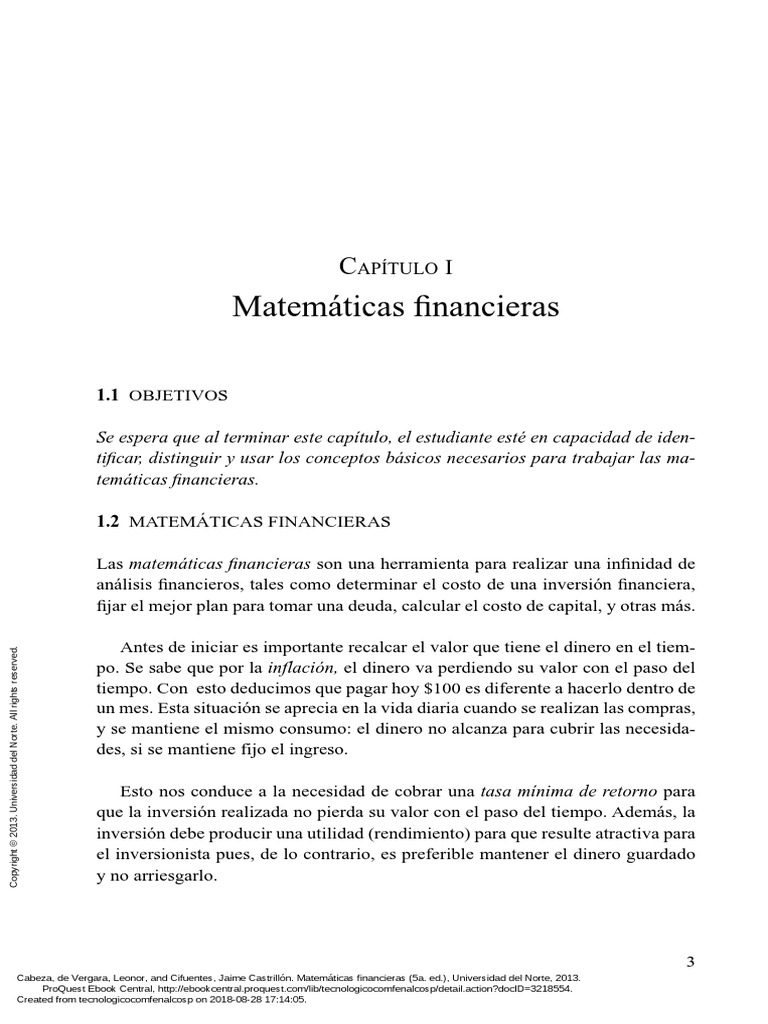 Matemáticas Financieras (5a. Ed.) (PG 15 18) | PDF | Interés | Finanzas ...
