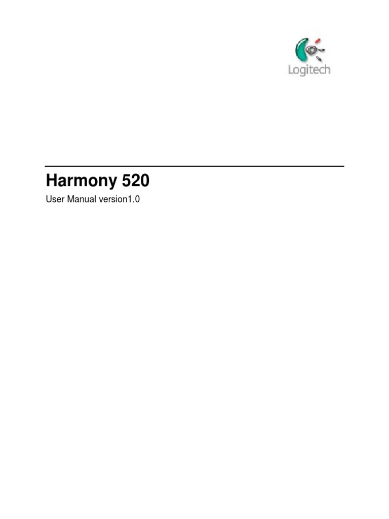 Harmony 520 User Manual Overview | PDF | Usb | Remote Control