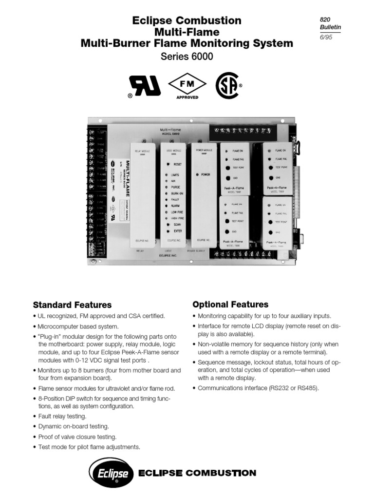 Eclipse Combustion MultiFlame MultiBurner Flame Monitoring System