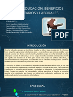 SECTOR EDUCACIÓN, BENEFICIOS TRIBUTARIOS Y LABORALES