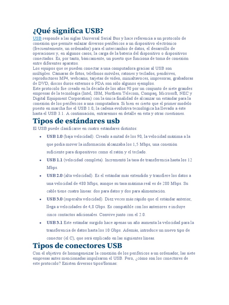 Qué Significa USB | PDF | USB | Memoria USB