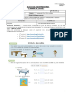 Guía de Matemática sobre Longitud en cm y m