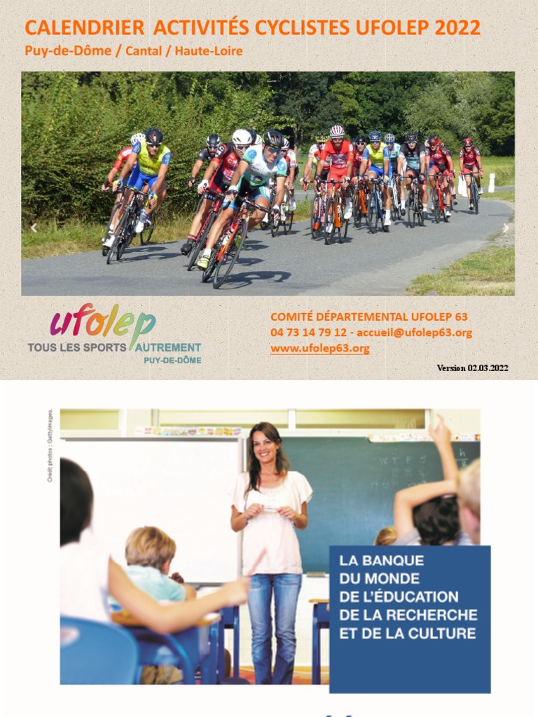 Calendrier Activites Cyclistes UFOLEP 2022 PDF Exercice d aerobic Loisir