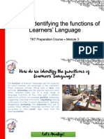 Unit 28. IDENTIFYING THE FUNCTIONS OF LEARNERS' LANGUAGE