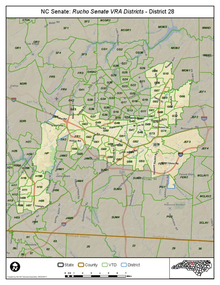 NC Senate proposed map for District 28 for Guilford County VRA