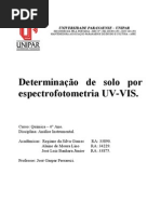 Relat�rio - Determina��o de solo por espectrofotometria UV-VIS