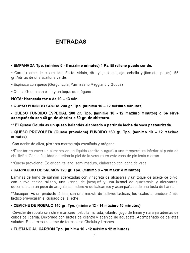 Menú del Restaurante Loma Linda | PDF | ensalada | Vinagreta