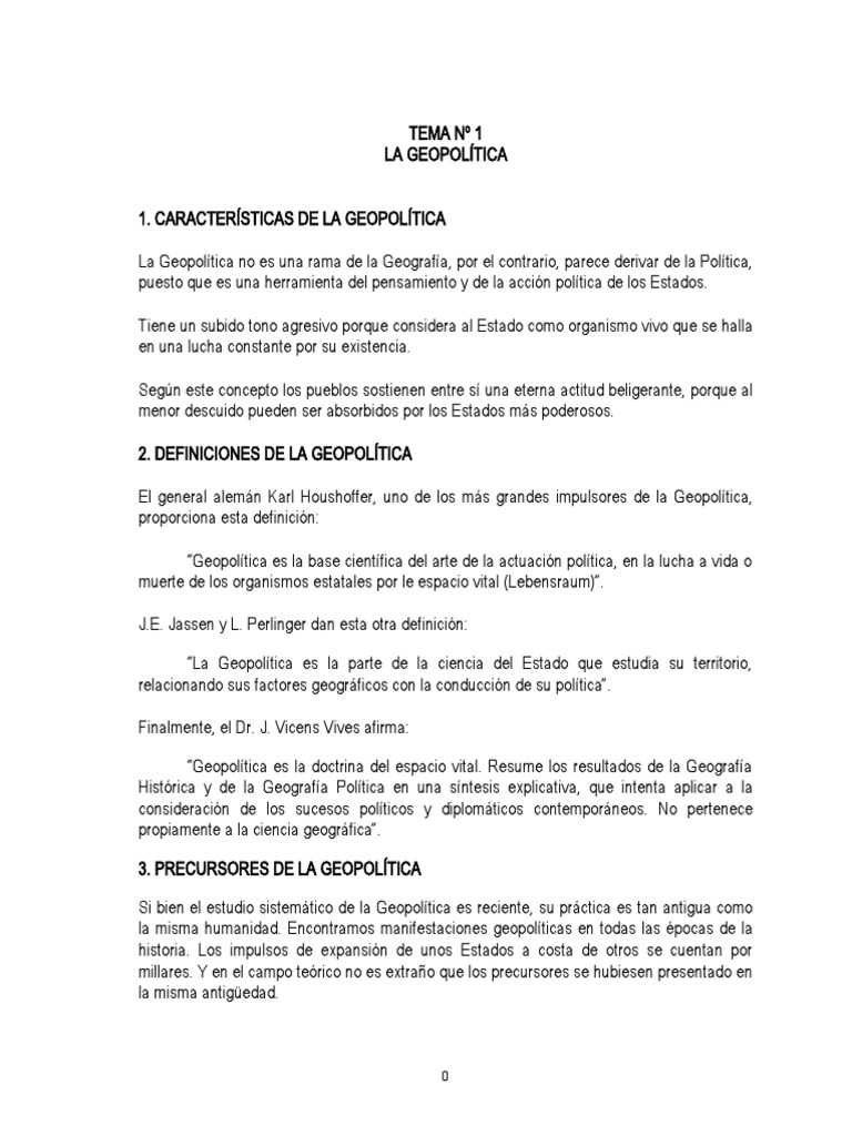 Características y Fundadores de la Geopolítica | PDF | Geopolítica ...