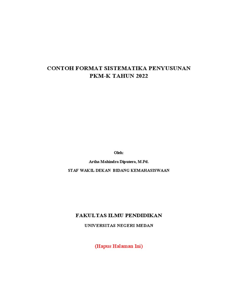 Panduan Penyusunan Proposal PKM-K 2022 | PDF