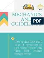 Mechanics and Guidelines for Mutya ng Upper Mainit 2022 Pageant