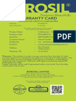 Warranty Card::::::::: Warranty: This Product Is Under One Year Warranty From The Date of Retail