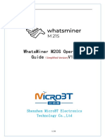 Whatsminer M20S Operation Guide: Shenzhen Microbt Electronics Technology Co.,Ltd
