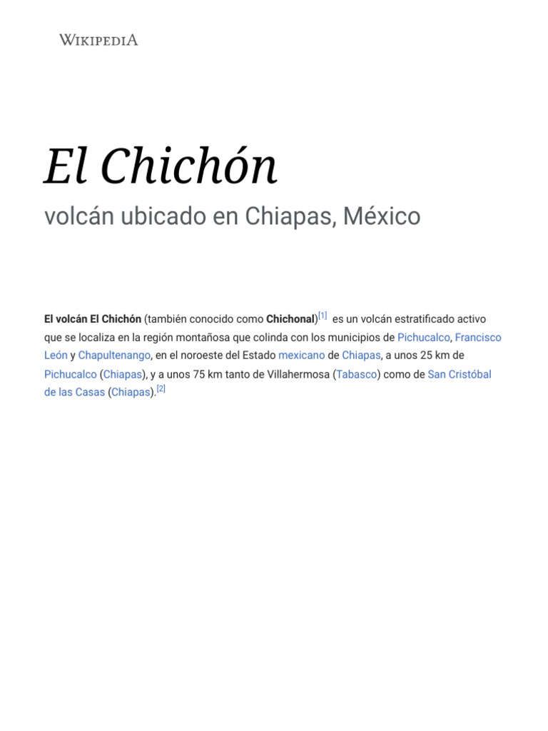 Volcán El Chichón en Chiapas, México | PDF | Vulcanología | Ciencias ...