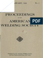 Proceedings American Welding Society: - 1 JANUARY, 1922 No. 1