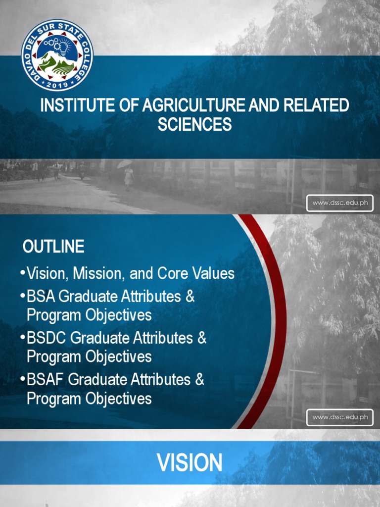 Institute of Agriculture and Related Sciences An Overview of Graduate Attributes and Program