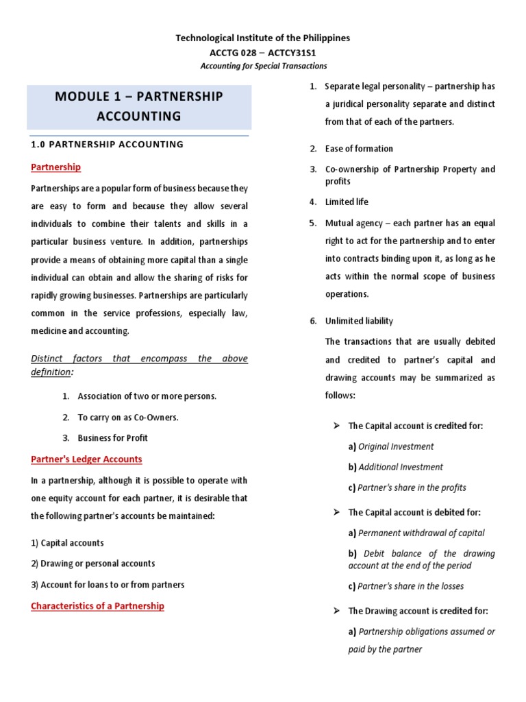 Partnership Accounting Essentials | PDF | Partnership | Book Value