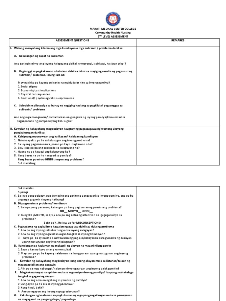 2nd level assessment 8 pages tagalog translation pdf