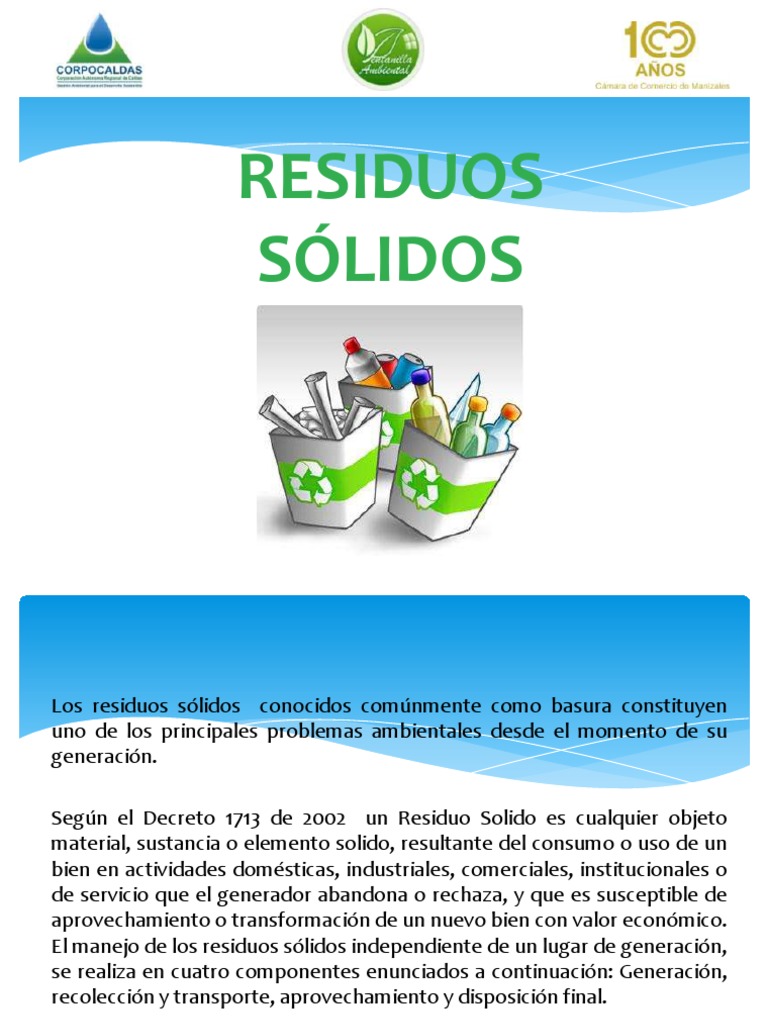 Uso Eficiente Del Agua y La Energia Manejo de Residuos Solidos | PDF ...
