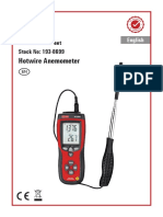 Hotwire Anemometer: Product Datasheet Stock No: 193-8699