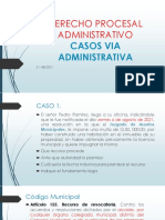 Casos de derecho procesal administrativo y recursos vía administrativa