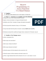 Sheet#4 Programming (1) Arrays, Functions TA - Manal Dmmas