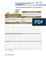 Formato para Reporte de Actos Indisciplinarios de Los Estudiantes y Citaciones