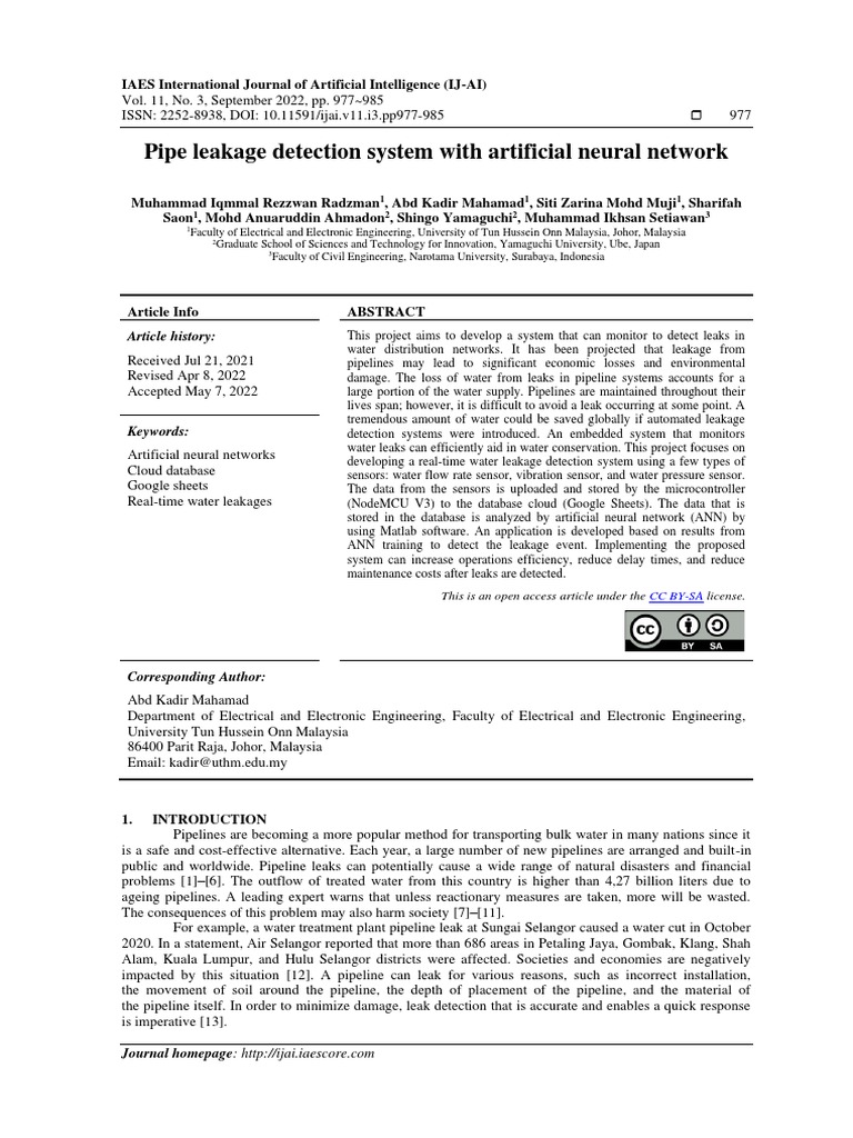 Real-Time Water Leak Detection System | PDF | Computing
