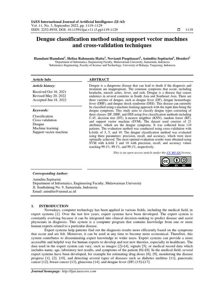 Dengue Classification Using SVM Methods | PDF | Machine Learning ...