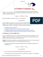 Solubility Product Constants, K