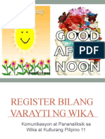 Aralin 3 Register Bilang Varayti NG Wika