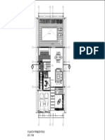 Planta primer piso casa con distribución y medidas