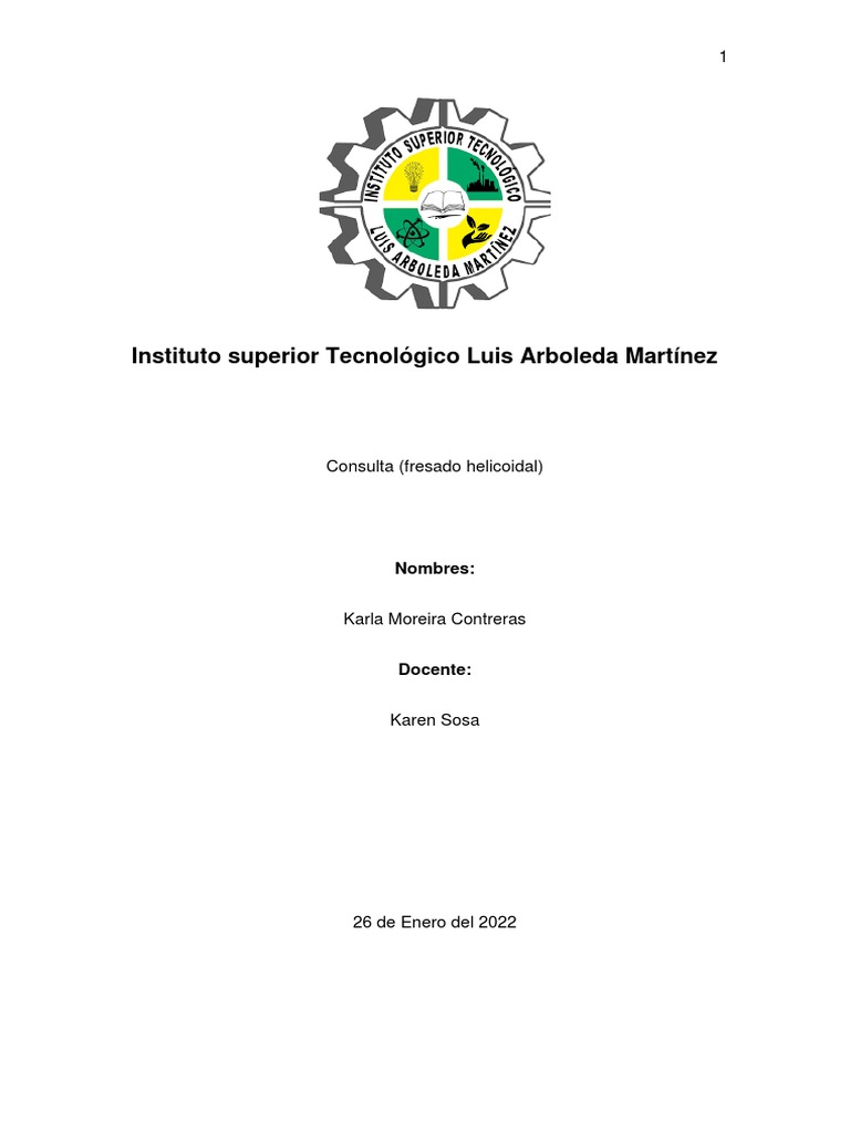 Fresado Helicoidal Pdf Ingeniería Mecánica Bienes Manufacturados